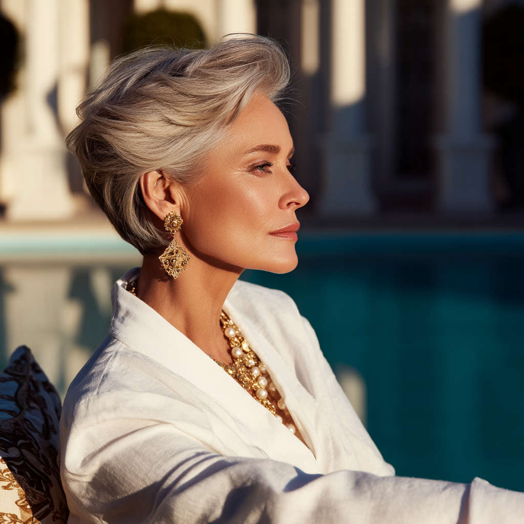 Kortklippede parykker til ældre kvinder