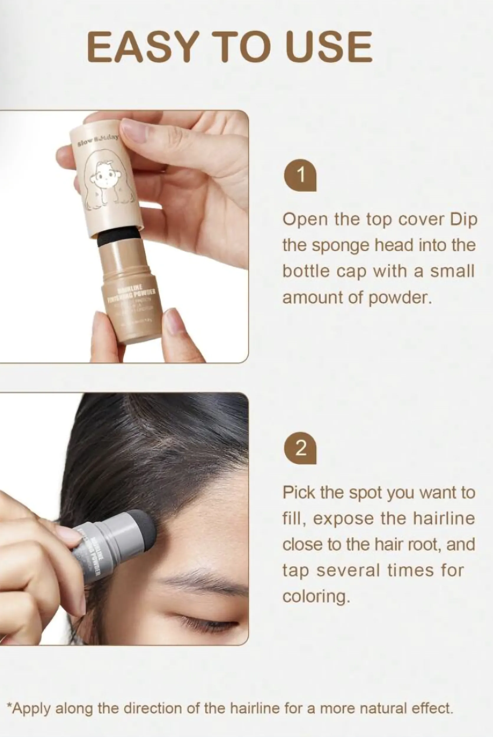 Hårlinje Powder – Perfect Line Finishing Powder til Fyldigere Hårgrænse | Naturlig Mat Finish & Nem Applikation - Billede 5