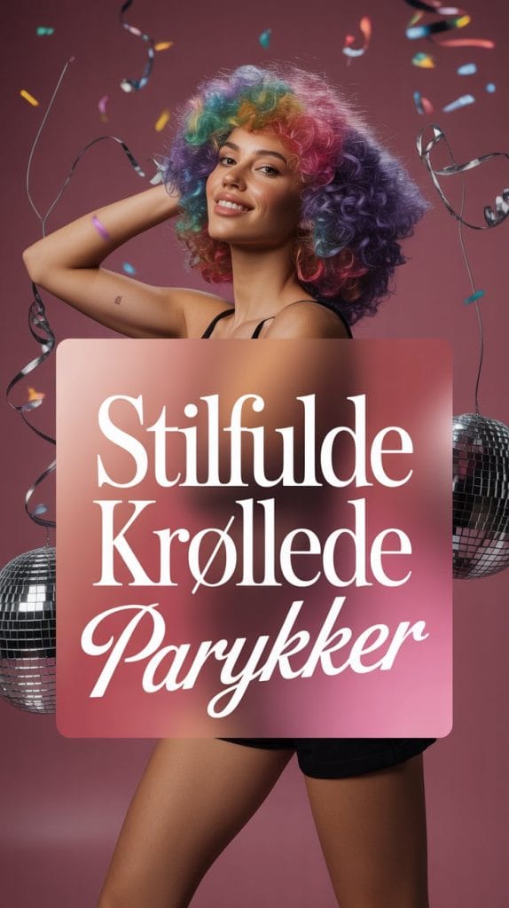 Stilfulde krøllede parykker multifarvet