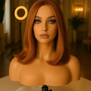 Amber Glow Kobberrøde Full Cap Paryk, full cap paryk