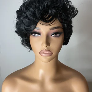 Midnight Waves Kort Krøllet Full Cap Paryk